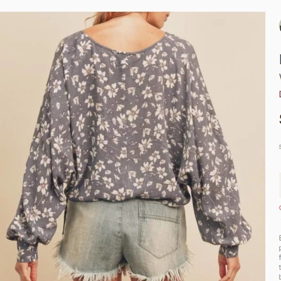 DRESS FORUM Floral Wrap Blouse w Tie - Picture 5 of 6